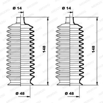 Handler.Part Bellow set, steering MOOG K150170 1