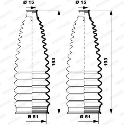 Handler.Part Bellow set, steering MOOG K150238 1