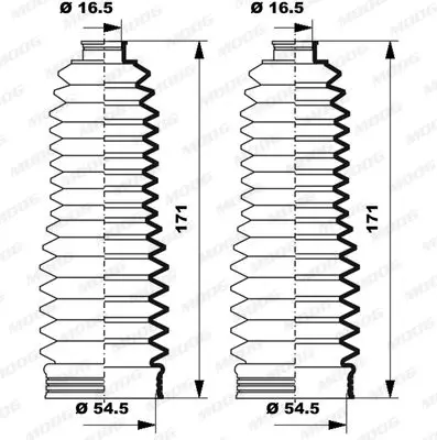 Handler.Part Bellow set, steering MOOG K150239 1