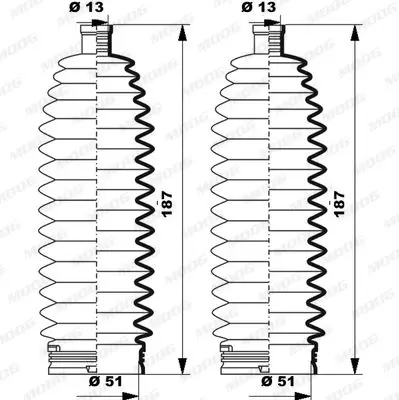 Handler.Part Bellow set, steering MOOG K150246 2