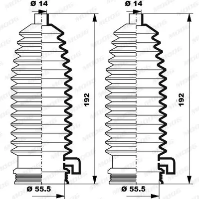 Handler.Part Bellow set, steering MOOG K150260 2