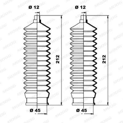 Handler.Part Bellow set, steering MOOG K150187 2