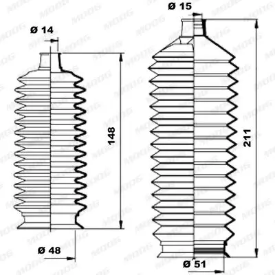 Handler.Part Bellow set, steering MOOG K150190 1