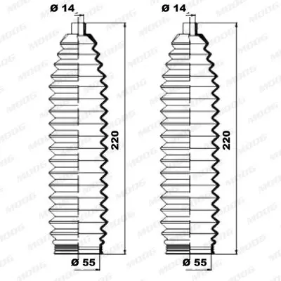 Handler.Part Bellow set, steering MOOG K150219 2