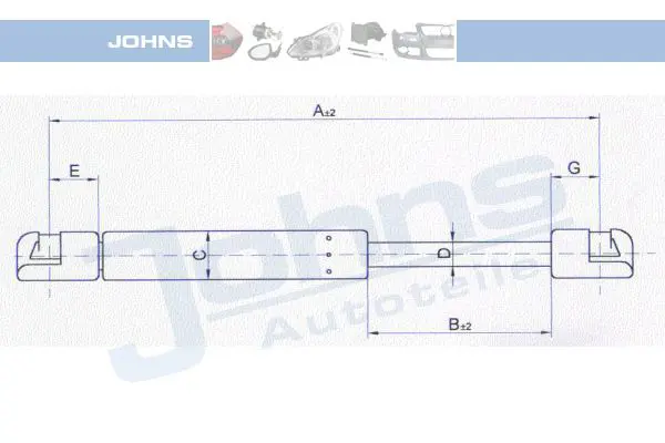 Handler.Part Gas spring, boot-/cargo area JOHNS 32159592 1