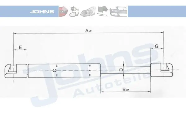 Handler.Part Gas spring, boot-/cargo area JOHNS 57069591 1