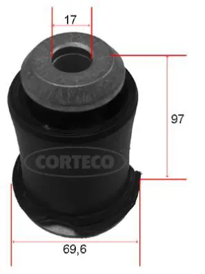 Handler.Part Control arm-/trailing arm bush CORTECO 80001164 1