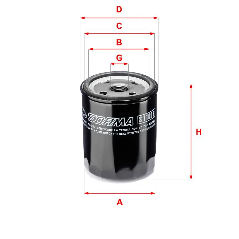 Handler.Part Oil filter SOFIMA S1100R 1