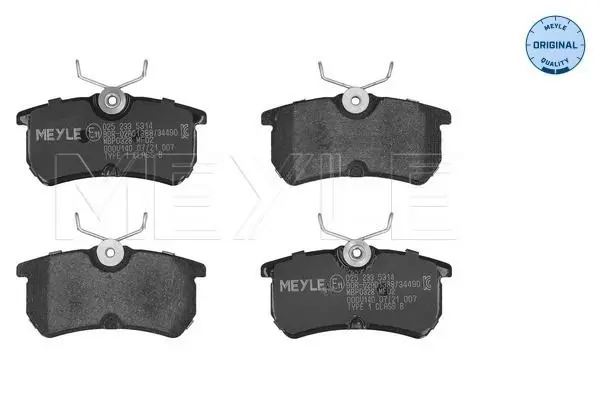 Handler.Part Brake pad set, disc brake Meyle 0252335314 1