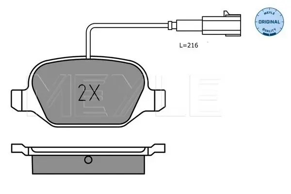 Handler.Part Brake pad set, disc brake Meyle 0252523717 1