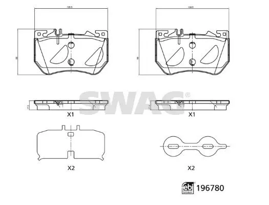 Handler.Part Brake pad set, disc brake SWAG 38116172 1