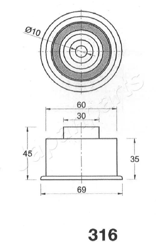 Handler.Part Tensioner, timing belt Japanparts BE316 2