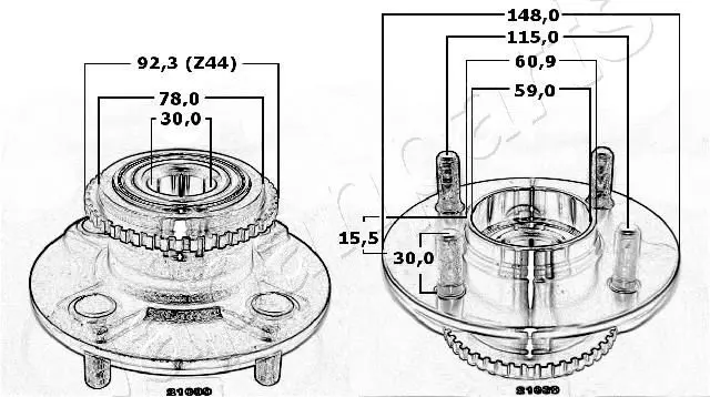 Handler.Part Wheel hub Japanparts KK21039 3