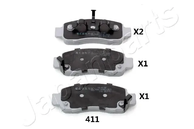 Handler.Part Brake pad set, disc brake Japanparts PA411AF 1