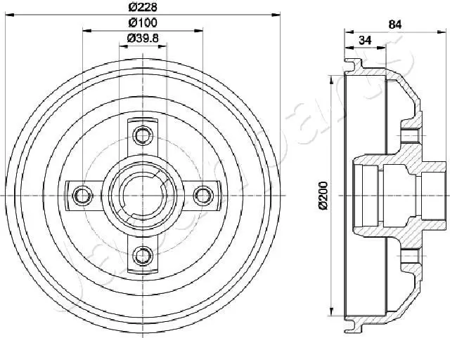 Handler.Part Brake drum Japanparts TA804 1