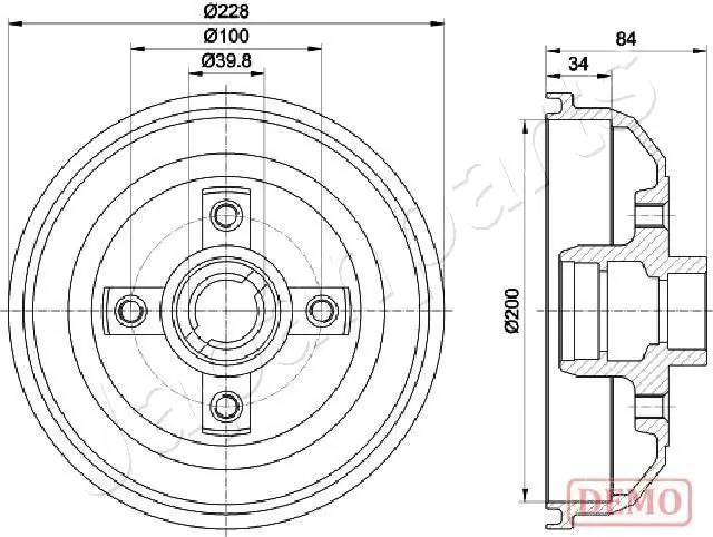 Handler.Part Brake drum Japanparts TA804 2