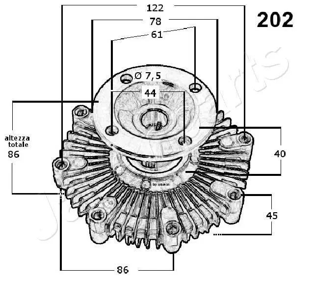 Handler.Part Clutch, radiator fan Japanparts VC202 3