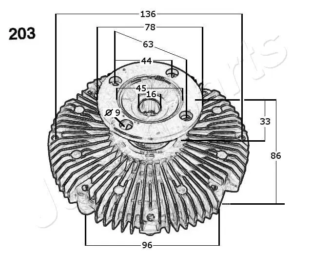 Handler.Part Clutch, radiator fan Japanparts VC203 3