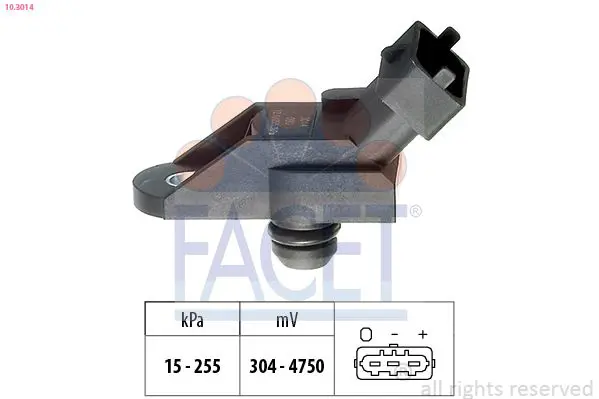 Handler.Part Sensor, intake manifold pressure FACET 103014 1