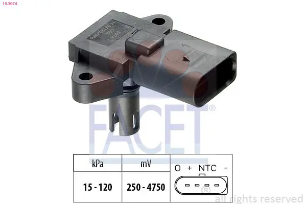 Handler.Part Sensor, intake manifold pressure FACET 103074 1