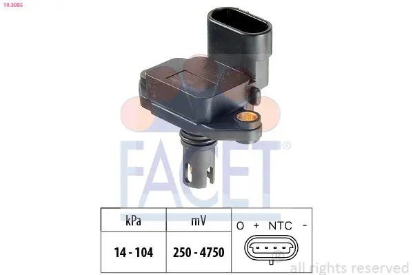 Handler.Part Sensor, intake manifold pressure FACET 103085 1