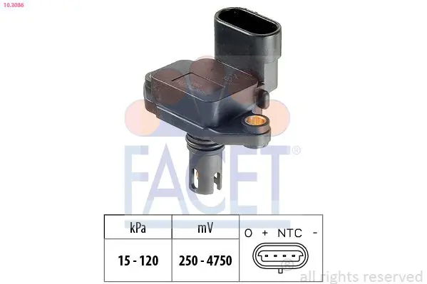 Handler.Part Sensor, intake manifold pressure FACET 103086 1