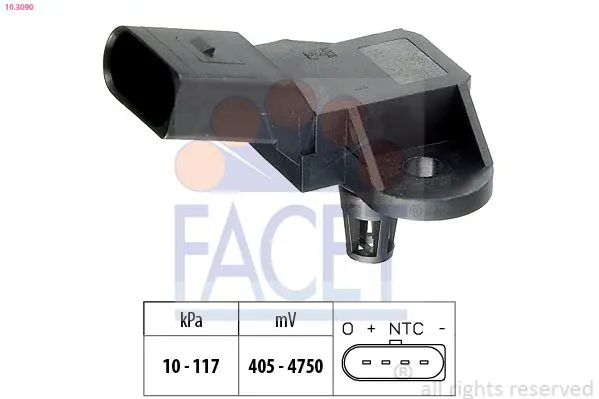 Handler.Part Sensor, intake manifold pressure FACET 103090 1