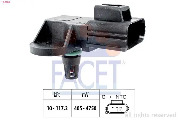 Handler.Part Sensor, intake manifold pressure FACET 103100 1