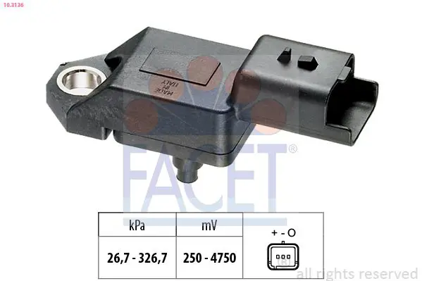 Handler.Part Sensor, intake manifold pressure FACET 103136 1