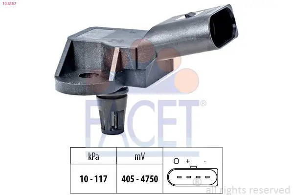 Handler.Part Sensor, intake manifold pressure FACET 103157 1