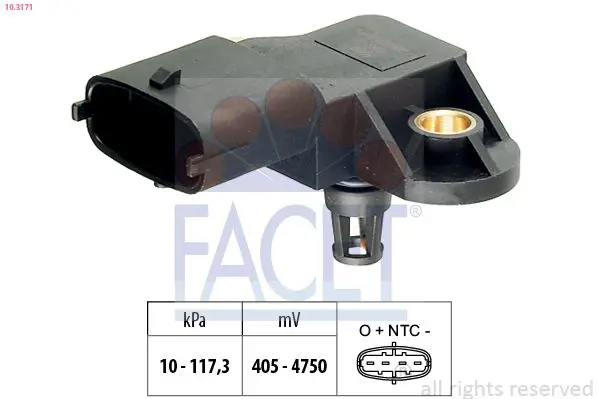 Handler.Part Sensor, intake manifold pressure FACET 103171 1