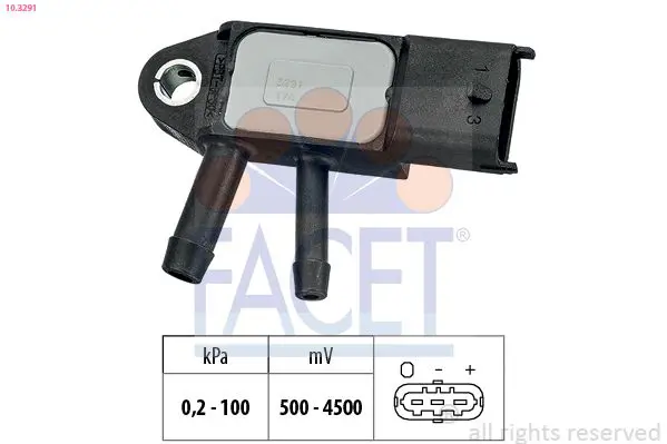 Handler.Part Sensor, intake manifold pressure FACET 103291 1