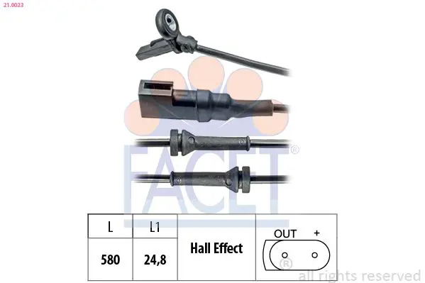 Handler.Part Sensor, wheel speed FACET 210023 1