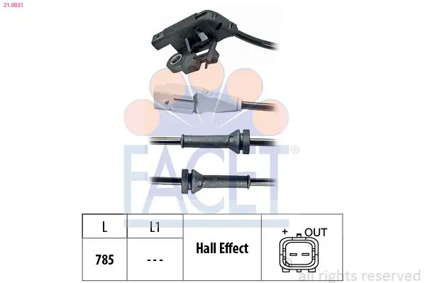 Handler.Part Sensor, wheel speed FACET 210031 1