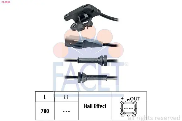 Handler.Part Sensor, wheel speed FACET 210032 1