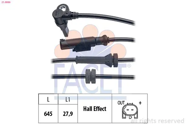 Handler.Part Sensor, wheel speed FACET 210086 1