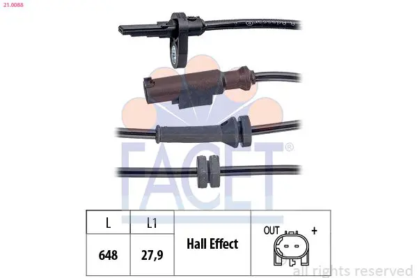 Handler.Part Sensor, wheel speed FACET 210088 1