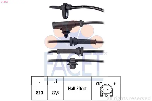 Handler.Part Sensor, wheel speed FACET 210135 1