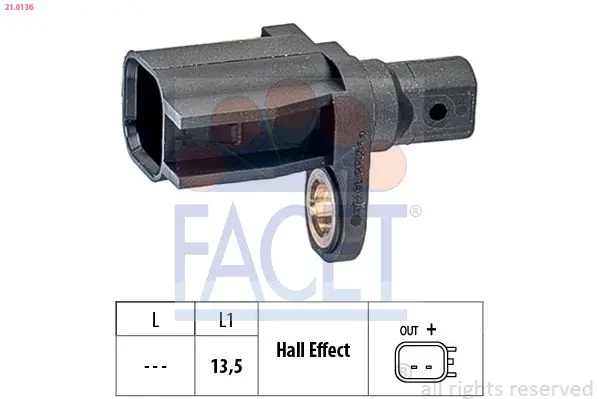 Handler.Part Sensor, wheel speed FACET 210136 1