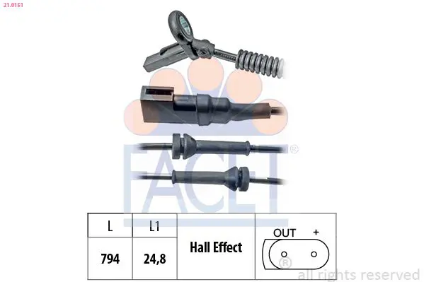 Handler.Part Sensor, wheel speed FACET 210151 1