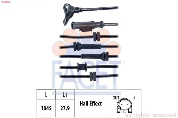 Handler.Part Sensor, wheel speed FACET 210160 1