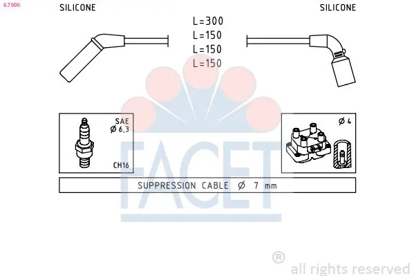 Handler.Part Ignition cable kit FACET 47006 1