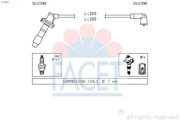 Handler.Part Ignition cable kit FACET 47059 1