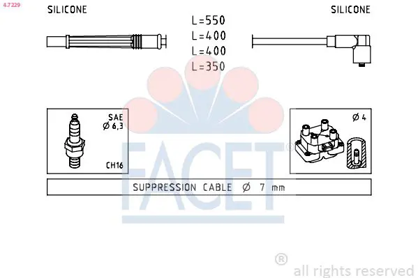 Handler.Part Ignition cable kit FACET 47229 1