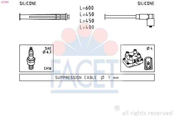 Handler.Part Ignition cable kit FACET 47230 1