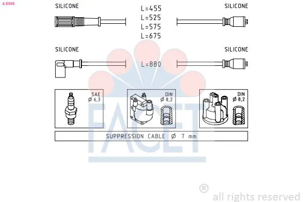 Handler.Part Ignition cable kit FACET 48398 1