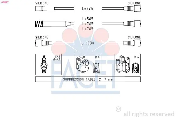 Handler.Part Ignition cable kit FACET 48527 1