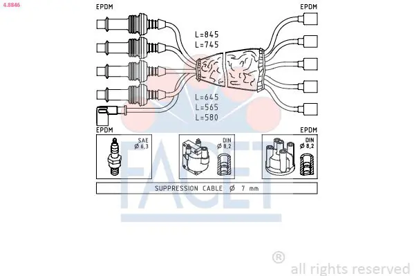 Handler.Part Ignition cable kit FACET 48846 1