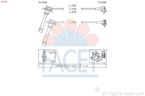 Handler.Part Ignition cable kit FACET 49209 1