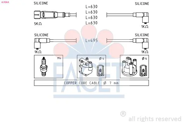 Handler.Part Ignition cable kit FACET 49364 1